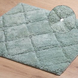 Dywanik 60x90 Chic 2 miętowy z bawełny zdobiony kryształkami w stylu glamour Eurofirany