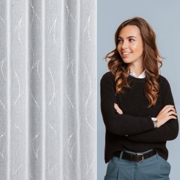 Firana gotowa Arlena 140x270 biała srebrna na taśmie Eurofirany
