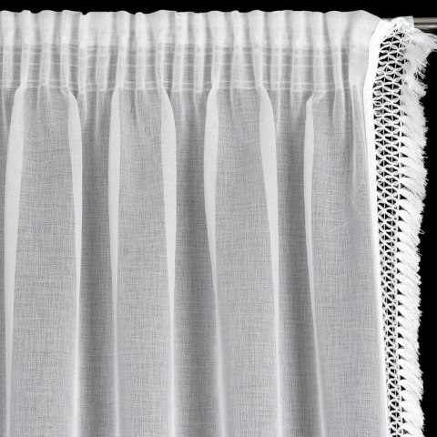 Firana gotowa Kira 2 140x270 x2 komplet biała na taśmie + troczek Eurofirany Firana gotowa Kira 2 140x270 x2 komplet biała na taśmie + troczek Eurofirany