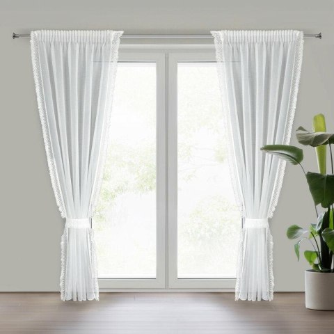 Firana gotowa Kira 2 140x270 biała na taśmie + troczek Eurofirany Firana gotowa Kira 2 140x270 biała na taśmie + troczek Eurofirany