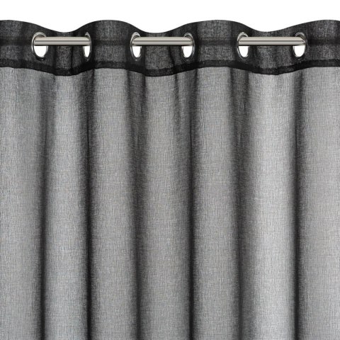 Firana gotowa Marion 140x250 czarna na przelotkach Eurofirany Firana gotowa Marion 140x250 czarna na przelotkach Eurofirany