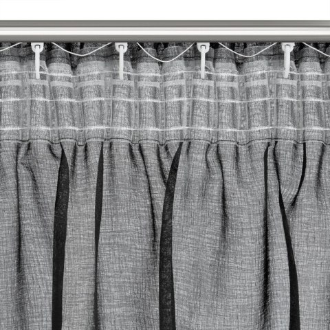 Firana gotowa Marion 140x270 czarna na taśmie Eurofirany Firana gotowa Marion 140x270 czarna na taśmie Eurofirany
