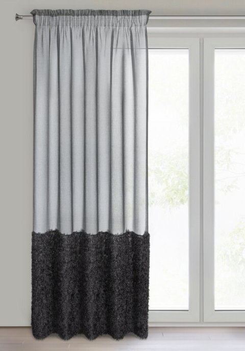 Firana gotowa Marion 140x270 czarna na taśmie Eurofirany Firana gotowa Marion 140x270 czarna na taśmie Eurofirany