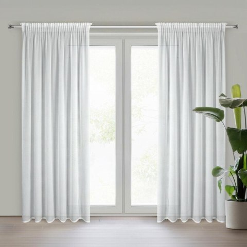 Firana gotowa Selene 140x270 biała na taśmie Eurofirany Firana gotowa Selene 140x270 biała na taśmie Eurofirany