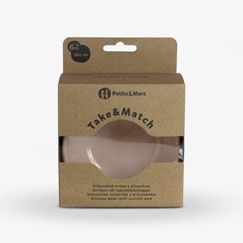 Miseczka z przyssawką silikonowa beżowa 6m+ PETITE&MARS Miseczka z przyssawką silikonowa beżowa 6m+ PETITE&MARS