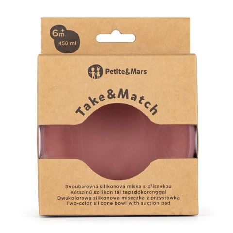 Miseczka z przyssawką silikonowa różowa dwukolorowa 6m+ PETITE&MARS Miseczka z przyssawką silikonowa różowa dwukolorowa 6m+ PETITE&MARS