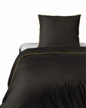 Pościel satynowa 140x200 brązowa espresso z lamówką z jedną poszewką 70x80 Mako Satin 62 Pościel satynowa 140x200 brązowa espresso z lamówką z jedną poszewką 70x80 Mako Satin 62