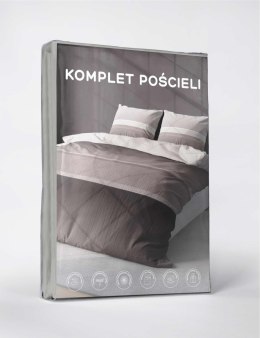 Pościel z mikrofibry 160x200 beżowa geomaetria 4979 A Light 71