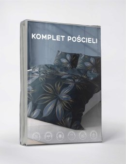 Pościel z mikrofibry 220x200 granatowa kwiaty 4982 A Light 71