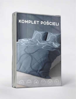 Pościel z mikrofibry 220x200 niebieska geometria 4973 A Light 71