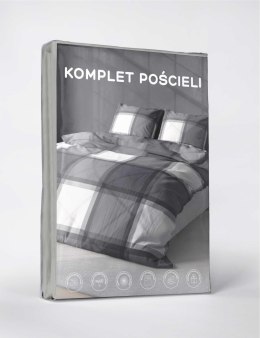 Pościel z mikrofibry 220x200 szara krata 4981 A Light 71