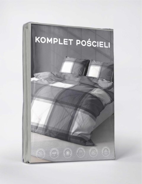 Pościel z mikrofibry 220x200 szara krata 4981 A Light 71 Pościel z mikrofibry 220x200 szara krata 4981 A Light 71