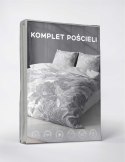 Pościel z mikrofibry 220x200 szara kwiaty 4975 A Light 71