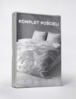 Pościel z mikrofibry 220x200 szara kwiaty 4975 A Light 71