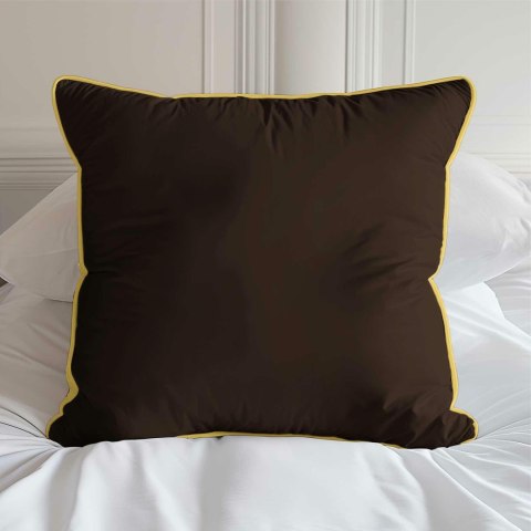 Poszewka satynowa 40x40 brązowa espresso z lamówką Mako Satin 62 Poszewka satynowa 40x40 brązowa espresso z lamówką Mako Satin 62