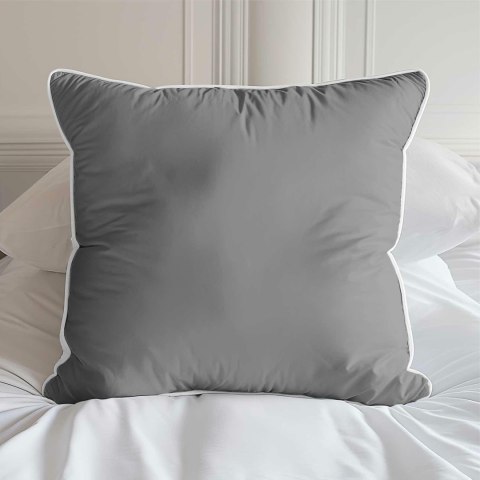 Poszewka satynowa 40x40 szara z lamówką Mako Satin 62 Poszewka satynowa 40x40 szara z lamówką Mako Satin 62