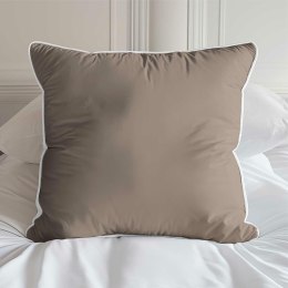 Poszewka satynowa 40x40 taupe z lamówką Mako Satin 62