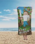 Ręcznik plażowy 70x140 Pixel 94 zielony niebieski dziecięcy bawełniany