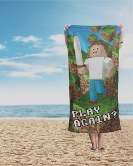Ręcznik plażowy 70x140 Pixel 94 zielony niebieski dziecięcy bawełniany