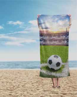 Ręcznik plażowy 70x140 Piłka 86 zielony niebieski dziecięcy bawełniany