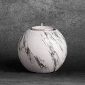 Świecznik ceramiczny 9x8 Sana biały srebrny Eurofirany Świecznik ceramiczny 9x8 Sana biały srebrny Eurofirany