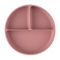 Talerzyk silikonowy z przegródkami okrągły różowy 6m+ PETITE&MARS Talerzyk silikonowy z przegródkami okrągły różowy 6m+ PETITE&MARS