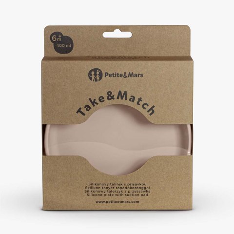 Talerzyk silikonowy z przyssawką beżowy 6m+ PETITE&MARS Talerzyk silikonowy z przyssawką beżowy 6m+ PETITE&MARS