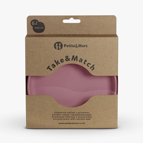 Talerzyk silikonowy z przyssawką różowy 6m+ PETITE&MARS Talerzyk silikonowy z przyssawką różowy 6m+ PETITE&MARS