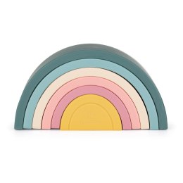 Zabawka układanka silikonowa Rainbow zielona kolorowa 12m+ PETITE&MARS