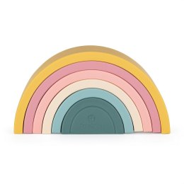 Zabawka układanka silikonowa Rainbow żółta kolorowa 12m+ PETITE&MARS
