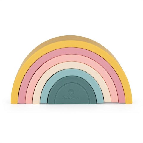 Zabawka układanka silikonowa Rainbow żółta kolorowa 12m+ PETITE&MARS Zabawka układanka silikonowa Rainbow żółta kolorowa 12m+ PETITE&MARS