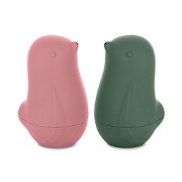 Zabawki kąpielowe silikonowe Love bird 2 szt. różowa zielona 6m+ PETITE&MARS