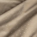 Zasłona gotowa Ariadna 140x250 beżowa welurowa zdobiona diamencikami na przelotkach Eurofirany Zasłona gotowa Ariadna 140x250 beżowa welurowa zdobiona diamencikami na przelotkach Eurofirany
