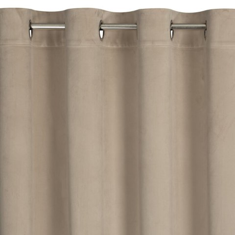 Zasłona gotowa Ariadna 140x250 beżowa welurowa zdobiona diamencikami na przelotkach Eurofirany Zasłona gotowa Ariadna 140x250 beżowa welurowa zdobiona diamencikami na przelotkach Eurofirany
