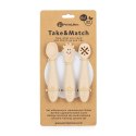 Zestaw silikonowych łyżeczek do nauki jedzenia 3 szt. Take&Match beżowy 6m+ PETITE&MARS Zestaw silikonowych łyżeczek do nauki jedzenia 3 szt. Take&Match beżowy 6m+ PETITE&MARS