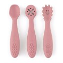 Zestaw silikonowych łyżeczek do nauki jedzenia 3 szt. Take&Match różowy 6m+ PETITE&MARS Zestaw silikonowych łyżeczek do nauki jedzenia 3 szt. Take&Match różowy 6m+ PETITE&MARS