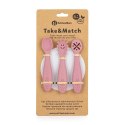 Zestaw silikonowych łyżeczek do nauki jedzenia 3 szt. Take&Match różowy 6m+ PETITE&MARS Zestaw silikonowych łyżeczek do nauki jedzenia 3 szt. Take&Match różowy 6m+ PETITE&MARS