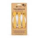 Zestaw silikonowych łyżeczek do nauki jedzenia 3 szt. Take&Match żółty 6m+ PETITE&MARS Zestaw silikonowych łyżeczek do nauki jedzenia 3 szt. Take&Match żółty 6m+ PETITE&MARS