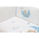 Kołdra 100x135 poszwa i ochraniacz do łóżeczka 60x180 Śpiący Miś biała niebieska Kołdra 100x135 poszwa i ochraniacz do łóżeczka 60x180 Śpiący Miś biała niebieska