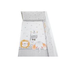 Kołdra 100x135 poszwa i ochraniacz do łóżeczka 60x180 Zwierzęta 2 biała szara