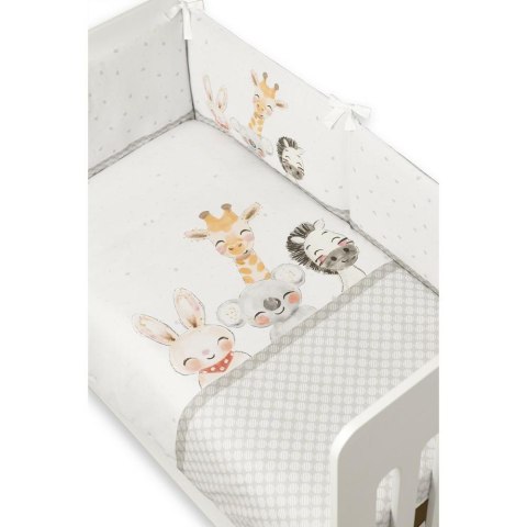 Kołdra 100x135 poszwa i ochraniacz do łóżeczka 60x180 Zwierzęta szara Kołdra 100x135 poszwa i ochraniacz do łóżeczka 60x180 Zwierzęta szara