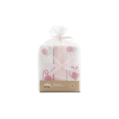 Komplet pieluch Bamboo 3 szt 55x70 Jungla różowy Komplet pieluch Bamboo 3 szt 55x70 Jungla różowy