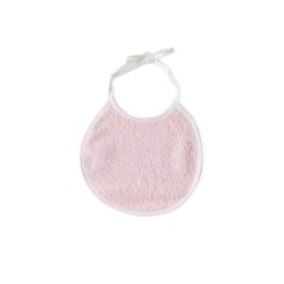 Okrycie kąpielowe 100x100 Baby biały różowy ręcznik z kapturkiem + śliniaczek