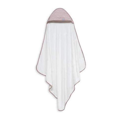 Okrycie kąpielowe 100x100 Musseline biały różowy ręcznik z kapturkiem Okrycie kąpielowe 100x100 Musseline biały różowy ręcznik z kapturkiem