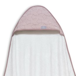 Okrycie kąpielowe 100x100 Musseline biały różowy ręcznik z kapturkiem