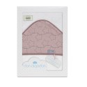 Okrycie kąpielowe 100x100 Musseline biały różowy ręcznik z kapturkiem Okrycie kąpielowe 100x100 Musseline biały różowy ręcznik z kapturkiem