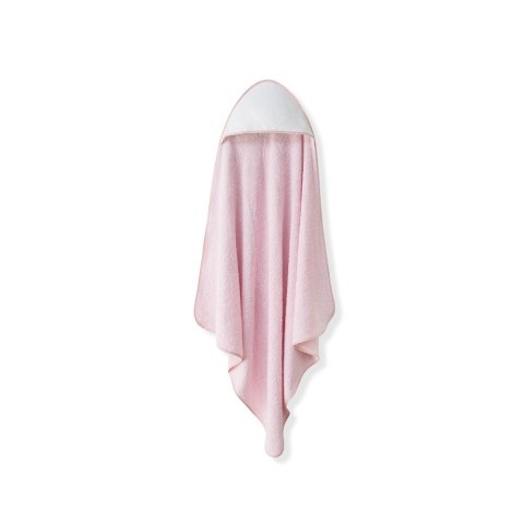 Okrycie kąpielowe 100x100 Punto 2 biały różowy ręcznik z kapturkiem + śliniaczek Okrycie kąpielowe 100x100 Punto 2 biały różowy ręcznik z kapturkiem + śliniaczek