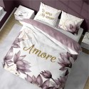 Pościel bawełniana 160x200 biała wrzosowa kwiaty Amore 4866 A Holland 73 Pościel bawełniana 160x200 biała wrzosowa kwiaty Amore 4866 A Holland 73