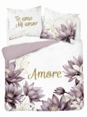 Pościel bawełniana 220x200 biała wrzosowa kwiaty Amore 4866 A Holland 73 Pościel bawełniana 220x200 biała wrzosowa kwiaty Amore 4866 A Holland 73