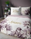 Pościel bawełniana 220x200 biała wrzosowa kwiaty Amore 4866 A Holland 73 Pościel bawełniana 220x200 biała wrzosowa kwiaty Amore 4866 A Holland 73